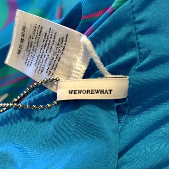 NWT WeWoreWhat Danielle 3.0 One Piece Women's Size XL Paradise Marble Ocean Blue - Picture 11 of 16